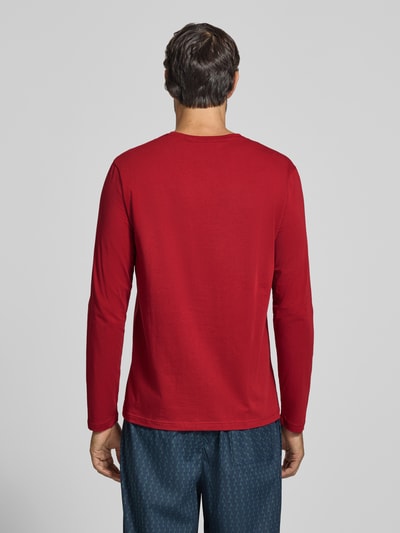 BOSS Langarmshirt mit kleinem Logo-Schriftzug Dunkelrot 5