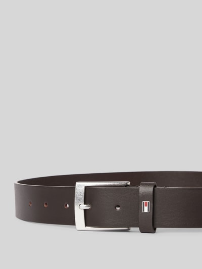 Tommy Hilfiger Leren riem met doornsluiting, model 'ADAN' Donkerbruin - 2