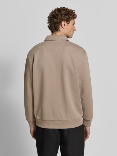 BOSS Green Relaxed Fit Sweatshirt aus Baumwoll-Mix Modell 'SW_Placket Polo' Sand 5