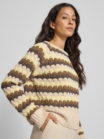 FREE/QUENT Gebreide pullover met ronde hals, model 'NEZZY' Groen - 3