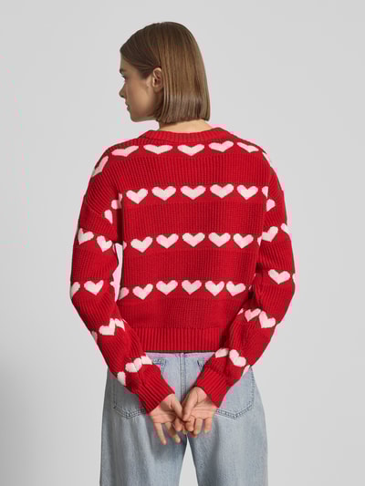 Noisy May Strickpullover mit Rundhalsausschnitt Modell 'BLITZEN' Rot 5