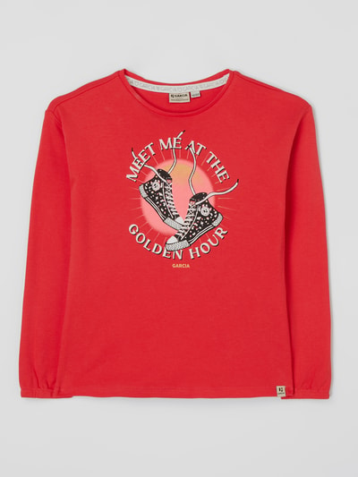 Garcia Shirt met lange mouwen met print  Rood - 1