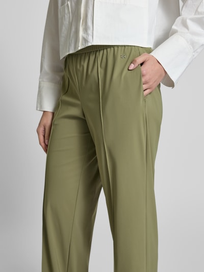 Raffaello Rossi Straight leg stoffen broek met vaste persplooien, model 'COSMEA' Olijfgroen - 3