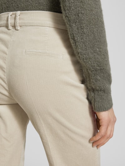 TONI Flared corduroy broek met persplooien, model 'Jolie' Beige - 3