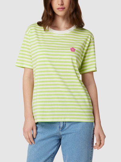 Jake*s Casual T-Shirt mit Streifenmuster Hellgruen 4