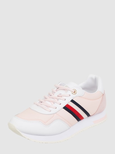 Tommy Hilfiger Sneaker aus Leder und Textil Hellrosa 1