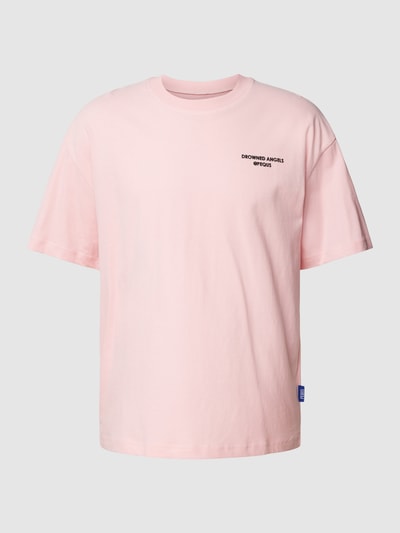 PEQUS T-shirt met geribde ronde hals Roze - 2