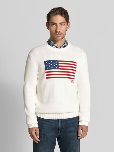 Polo Ralph Lauren Regular Fit Pullover aus reiner Baumwolle Offwhite 4