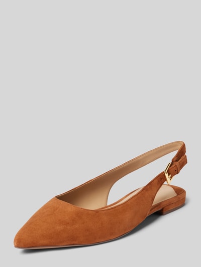Lauren Ralph Lauren Ballerina's met doornsluiting, model 'LONDYN' Camel - 1
