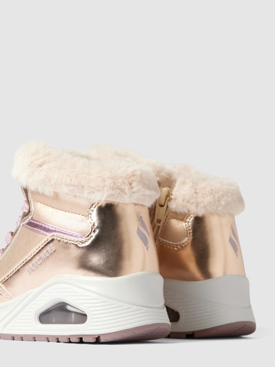 SKECHERS Sneakersy ze sztucznego futra model ‘UNO’ RÓŻOWE ZŁOTO 2