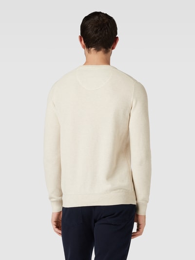 Fynch-Hatton Strickpullover mit Label-Stitching Offwhite Melange 5