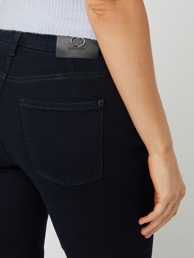 Cambio Straight fit jeans met stretch, model 'Pearlie' Donkerblauw - 3