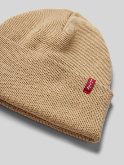 Levi's® Czapka beanie z naszywką z logo model ‘SLOUCHY RED TAB’ Khaki 2