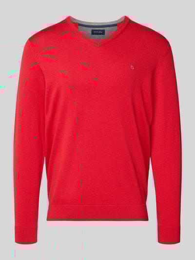 Christian Berg Men Gebreide pullover met V-hals Rood - 2