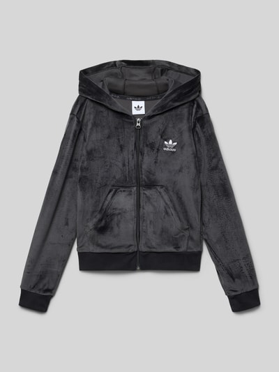 adidas Originals Bluza rozpinana z weluru z wyhaftowanym logo Czarny 1
