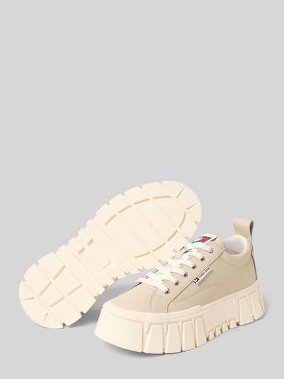 Tommy Jeans Low-top sneakers van leermix Zand - 4