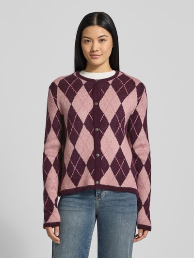 More & More Kardigan z dodatkiem wełny i okrągłym dekoltem Bordowy 4