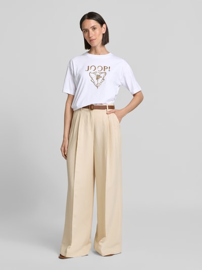 JOOP! T-Shirt mit Label-Paillettenbesatz Modell 'TOMMA' Weiss 1