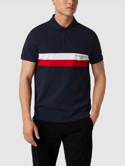 Tommy Hilfiger Koszulka polo z detalem z logo Granatowy 4