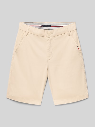 Productfoto, Regular Fit Chinoshorts aus Baumwoll-Mix van Tommy Hilfiger Teens in effen kleuren met gestikt logo, katoenmix
