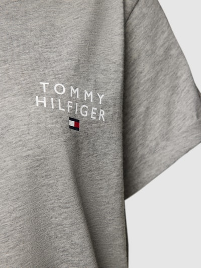 TOMMY HILFIGER Góra od piżamy o kroju regular fit z nadrukiem z logo Jasnoszary melanż 2