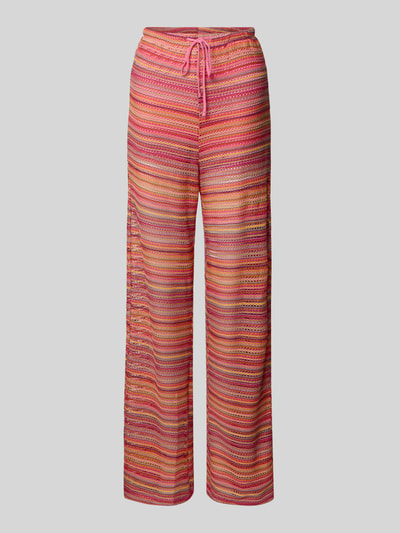 Produktfoto, Weite Damen Hose mit Strickmuster Modell 'SANDY' von Only, Optik:Allover-Muster, gestreift, Struktur, Tunnelzug, Bundabschluss elastisch, Materialverarbeitung: Strick
