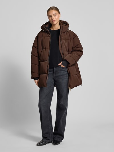 WITHBLACK Puffer Jacket met capuchon Donkerbruin - 1