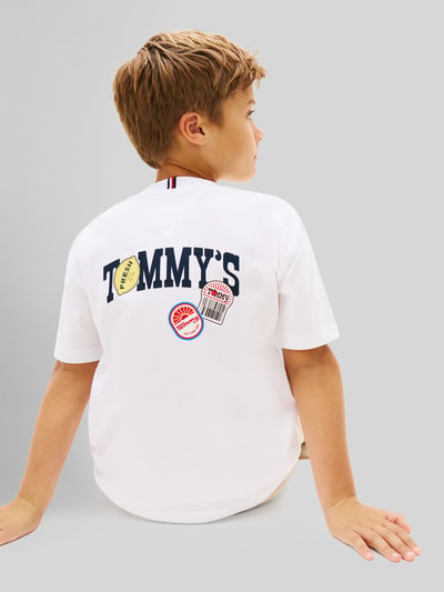 Tommy Hilfiger Teens Regular Fit T-Shirt aus reiner Baumwolle Weiss 3