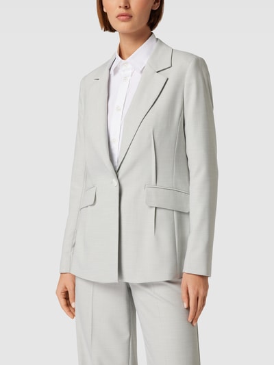 comma Blazer mit Label-Applikation Hellgrau Melange 4