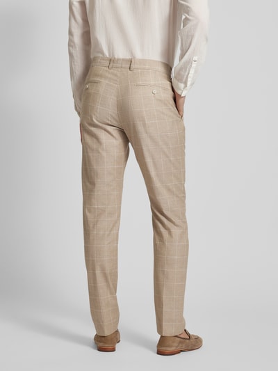 Strellson Spodnie do garnituru ze wzorem w kratę model ‘Mace’ Beżowy 5