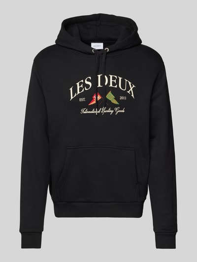 Les Deux Hoodie mit Logo-Stitching Modell 'Ivy' Black 2