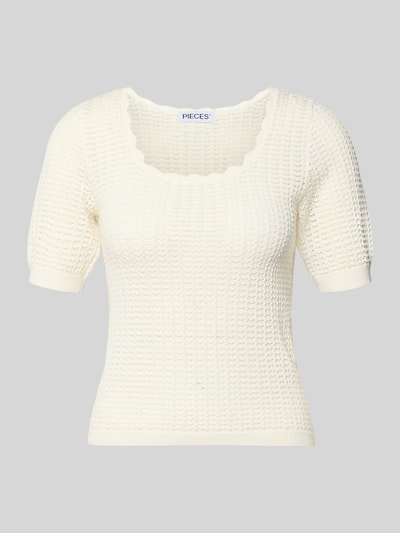 PIECES Slim Fit T-Shirt aus reiner Baumwolle Modell 'SCOUT' Weiss 2