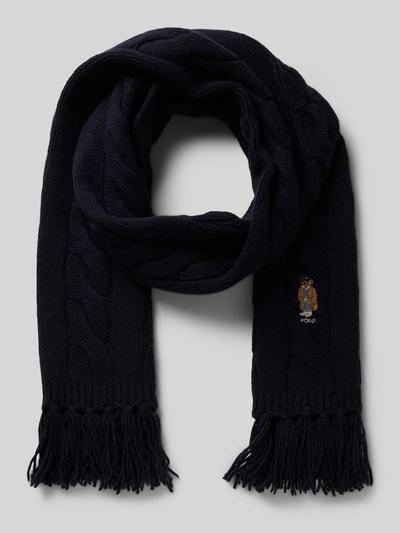 Polo Ralph Lauren Wollschal mit Fransen Marine 1