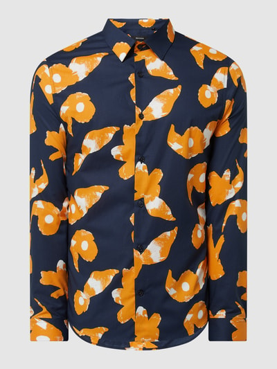 Matinique Slim fit zakelijk overhemd van katoen, model 'Marobo' Oranje - 2