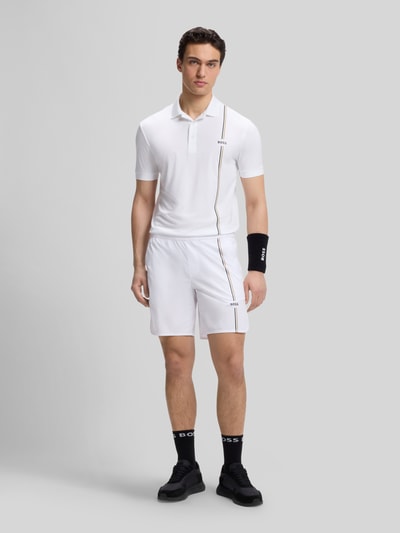 BOSS Green Regular Fit Sportshorts mit Logo-Details Modell 'SH_TOC GAME 8 INCH' Weiss 1