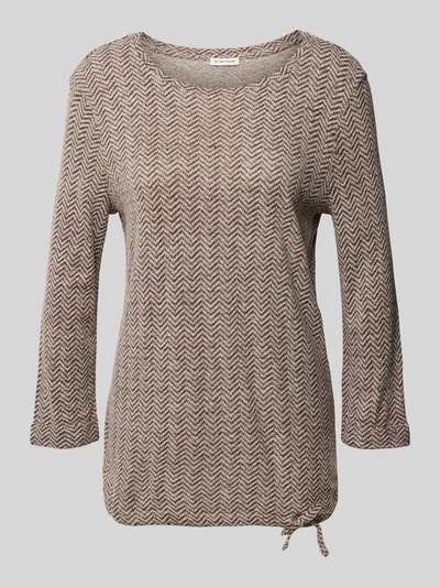 Tom Tailor Comfort fit shirt met lange mouwen van viscosemix Taupe - 2
