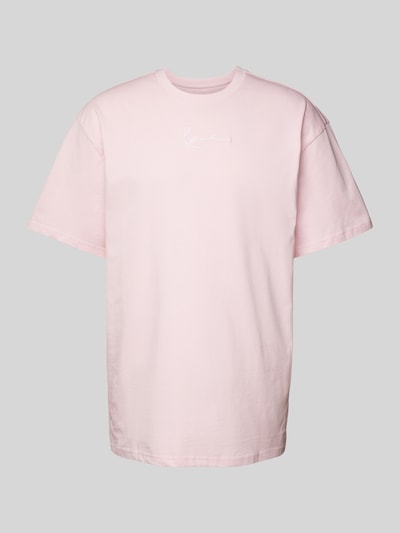 KARL KANI T-Shirt mit Label-Stitching Pink 2