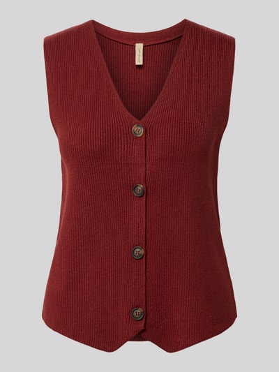 Soyaconcept Regular Fit Weste aus Viskose-Mix Modell 'KANITA' Bordeaux 1