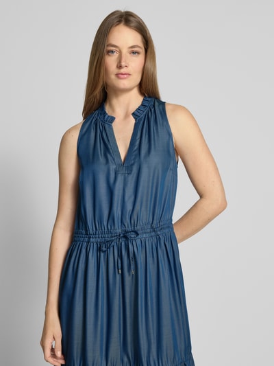 MOS MOSH Maxikleid mit V-Ausschnitt Modell 'Sabri' Blau 3