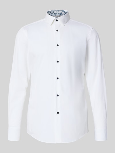 BOSS Slim Fit Businesshemd aus Baumwoll-Mix Modell 'HANK' Weiss 2