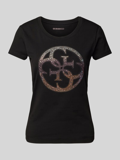 Guess T-Shirt mit Strasssteinbesatz Black 2