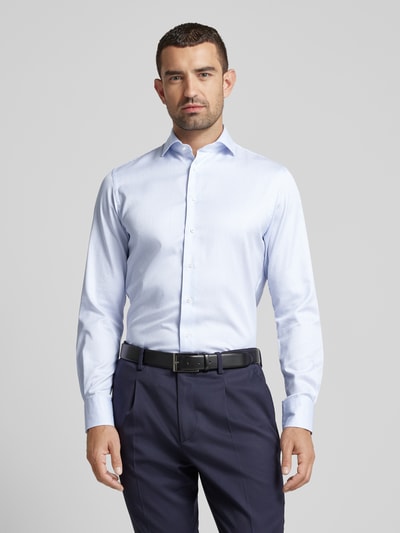 Profuomo Slim Fit Business-Hemd mit Haifischkragen Bleu 4