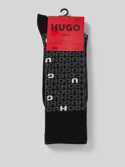 HUGO Socken mit Logo-Stitching im 2er-Pack Black 3