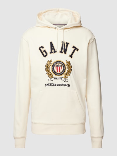 Gant Hoodie mit Label-Stitching Modell 'CREST' Offwhite 2