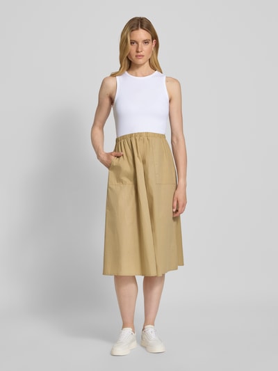 s.Oliver RED LABEL Regular Fit Midikleid aus Baumwoll-Mix Sand 4