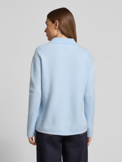 Herzensangelegenheit Gebreid jack van een mix van kasjmier en katoen Lichtblauw - 5