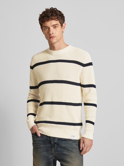 Pepe Jeans Gebreide pullover met ronde hals, model 'Cairo' Offwhite - 4