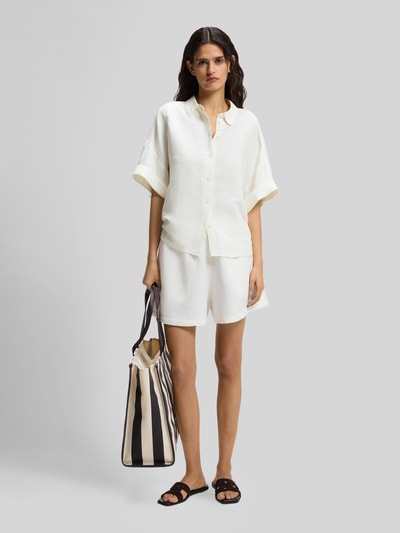 BOSS Orange Regular Fit Bluse aus Leinen-Viskose-Mix Modell 'BISENAS' Offwhite 1