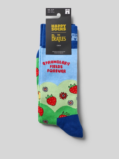 Produktfoto, Socken mit Allover-Motiv-Print Modell 'The Beatles' von Happy Socks, bunte Farben, elastischer Baumwoll-Mix, Label-Print, elastische Rippbündchen