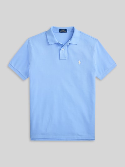 Produktfoto, Regular Fit Poloshirt aus reiner Baumwolle von Polo Ralph Lauren, hellblau, unifarben, Piqué-Struktur, Logo-Detail, Polokragen.